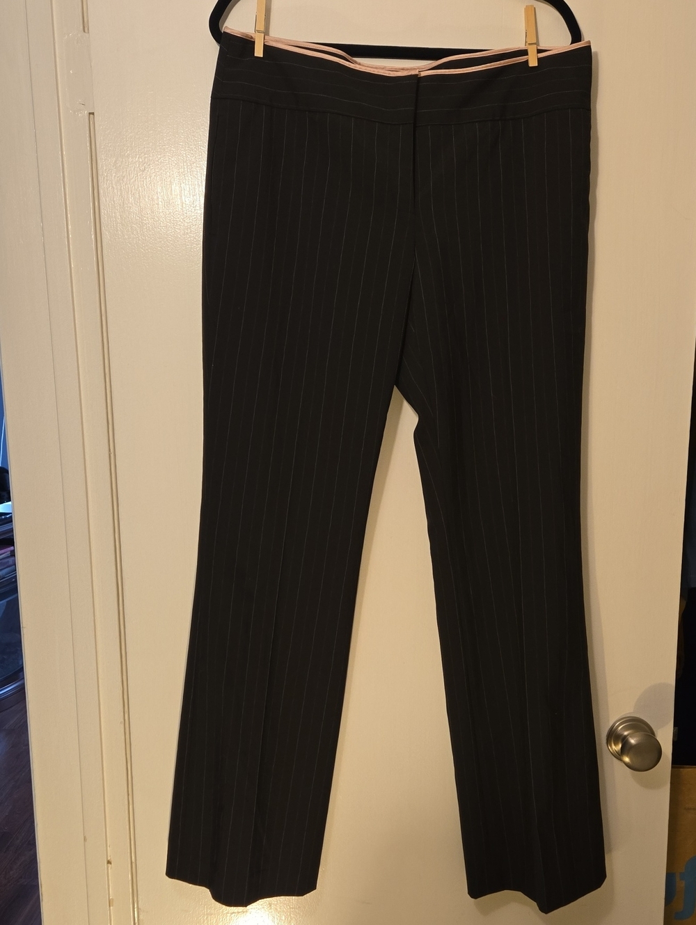 Laundry By Shelli Segal Black Pinstripe Trousers